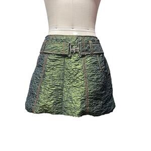 Lemon Twist Y2k Crinkle Quilted apocalyptic cyber goth alt Beltet Skirt M